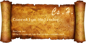Csereklye Heliodor névjegykártya